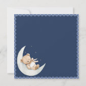 Over the Moon Bear Navy Blue Baby Shower (Achterkant)