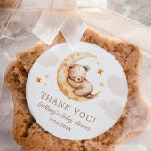 Over the Moon Beer Baby Shoer Dank je wel Ronde Sticker