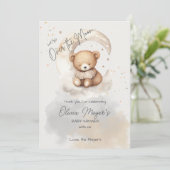 Over the Moon Beer Baby shower Dank u kaart (Staand voorkant)