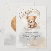 Over the Moon Beer Baby shower Dank u kaart (Voorkant / Achterkant)