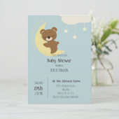 Over the Moon Beer Baby shower Uitnodiging (Staand voorkant)