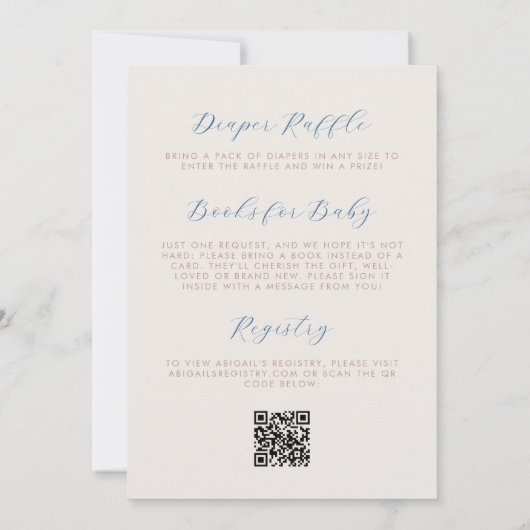 Over the Moon Beer Blue Boy QR Code Baby shower Kaart (Achterkant)