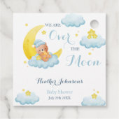 Over the Moon Beer Boy Baby shower Bedankjes Labels (Achterkant)