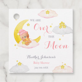 Over The Moon Beer Meisje Baby shower Bedankjes Labels