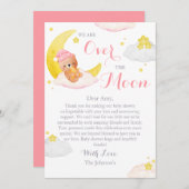 Over The Moon Beer Meisje Baby shower Bedankkaart (Voorkant / Achterkant)
