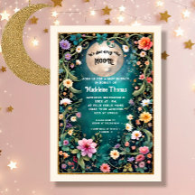 Over the Moon Bloemen Nacht Roze Bloemen Wijnmeisj