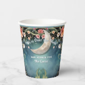 Over the Moon Bloemen Roze Bloemen Meisje Baby sho Papieren Bekers (Voorkant)