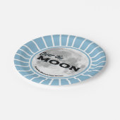 Over. the Moon Blue Baby shower Custom Papieren Bordje (Gekanteld)