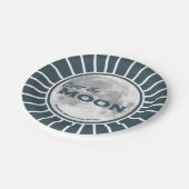 Over. the Moon Blue Baby shower Custom Papieren Bordje (Gekanteld)