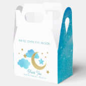 Over the Moon Blue Baby shower Favoriete Box Bedankdoosjes (Geopend)