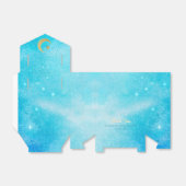 Over the Moon Blue Baby shower Favoriete Box Bedankdoosjes (Uitgevouwen)