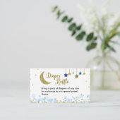 Over the Moon Blue Baby shower - Luierloof Informatiekaartje (Staand voorkant)