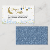 Over the Moon Blue Baby shower - Luierloof Informatiekaartje (Voorkant / Achterkant)