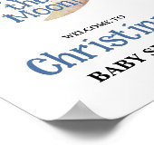 Over the Moon Blue Baby shower Welkomstbord Poster (Hoek)