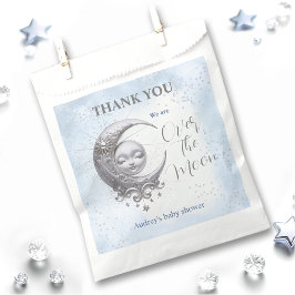Over the Moon Blue Boy Baby shower Favor Bag Bedankzakje
