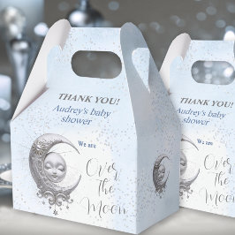 Over The Moon Blue Boy Baby shower Favor Box Bedankdoosjes