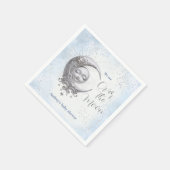 Over the Moon Blue Boy Baby shower servetten (Hoek)