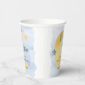 Over the Moon Blue Gepersonaliseerd Baby shower Papieren Bekers (Rechts)