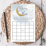 Over the Moon Blue & Gold Baby Paper Bingo Kaart<br><div class="desc">Heb wat plezier in je douche met dit makkelijk te spelen bingo spel! Voeg uw gepersonaliseerde tekst toe gebruikend de vorm van de sjabloon. Gebruik het waardedocument om het gemakkelijker te maken om op te schrijven.</div>