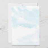 Over the Moon Blue Gold Boy Baby shower Kaart (Achterkant)