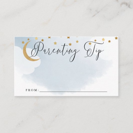 Over the Moon Blue Ouderschap Tip Jar Advies Kaart (Voorkant)