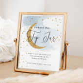 Over the Moon Blue Ouderschap Tips Baby shower spe Poster