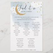 Over the Moon Blue Purse Scavenger Hunt Game Kaart (Voorkant)