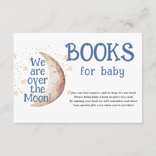 Over the Moon Boeken voor Baby shower Kaart (Voorkant)