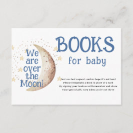 Over the Moon Boeken voor Baby shower Kaart