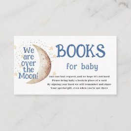 Over the Moon Boeken voor Baby shower Kaart