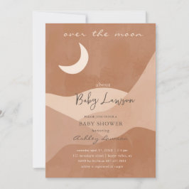 Over the Moon Boho Baby shower uitnodiging