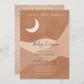 Over the Moon Boho Baby shower uitnodiging (Voorkant / Achterkant)