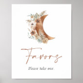 Over the moon Boho Bloemen Favorieten Bord Poster (Voorkant)