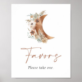 Over the moon Boho Bloemen Favorieten Bord Poster