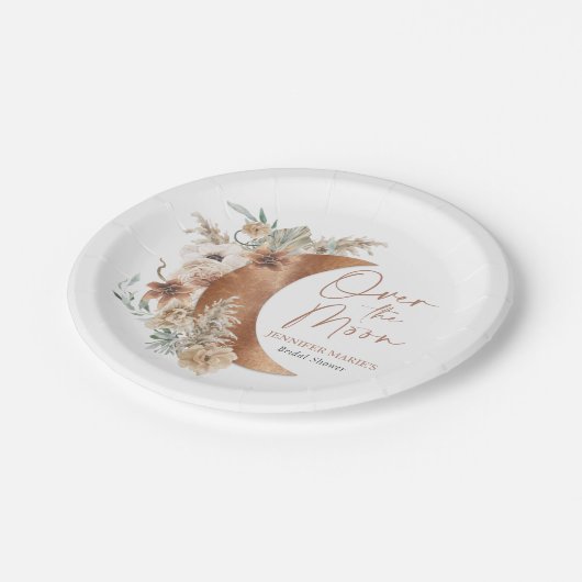 Over the Moon Boho Bruidsfeest Papieren Bordje (Gekanteld)