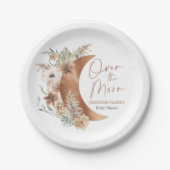 Over the Moon Boho Bruiloftsfeest Papieren Bordje (Voorkant)