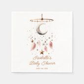 Over the Moon Boho Celestial Girl Baby shower Servet (Voorkant)