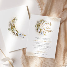 Over the Moon Boho Goud Stof & Wolken Baby Shower