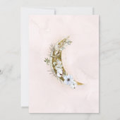 Over the Moon Boho Goud Stof & Wolken Baby Shower Kaart (Achterkant)