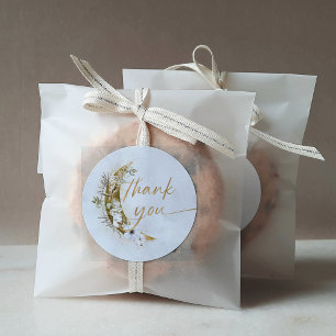 Over the Moon Boho Goud Stof & Wolken Klassieke Ro Ronde Sticker