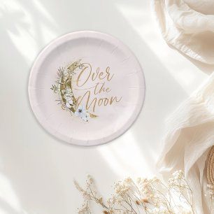 Over the Moon Boho Goud Stof & Wolken Papieren Bor Bordje