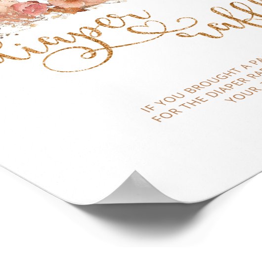 Over the moon boho gouden flora luier loterij Post Poster (Hoek)