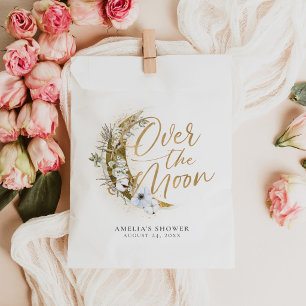Over the Moon Boho Goudstof & Wolken Bedankzakje