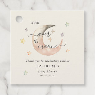 Over The Moon Boho Hemel Baby shower Bedankjes Labels