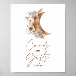 Over the moon Boho Kaarten en Cadeaus Poster Bord