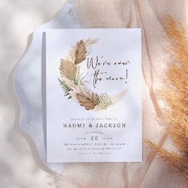 Over The Moon Boho Pampas Koppel Baby Shower Kaart