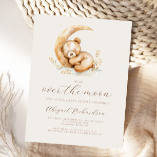 Over the Moon Boho Teddybeer Neutrale Babyborrel U Briefkaart