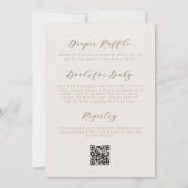Over the Moon Boho Teddybeer QR Code Baby Shower Kaart (Achterkant)