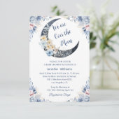 Over the Moon Botanical baby shower Stijlvol Kaart (Staand voorkant)