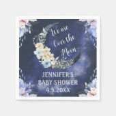 Over the Moon Botanical Navy baby shower Trendy Servet (Voorkant)